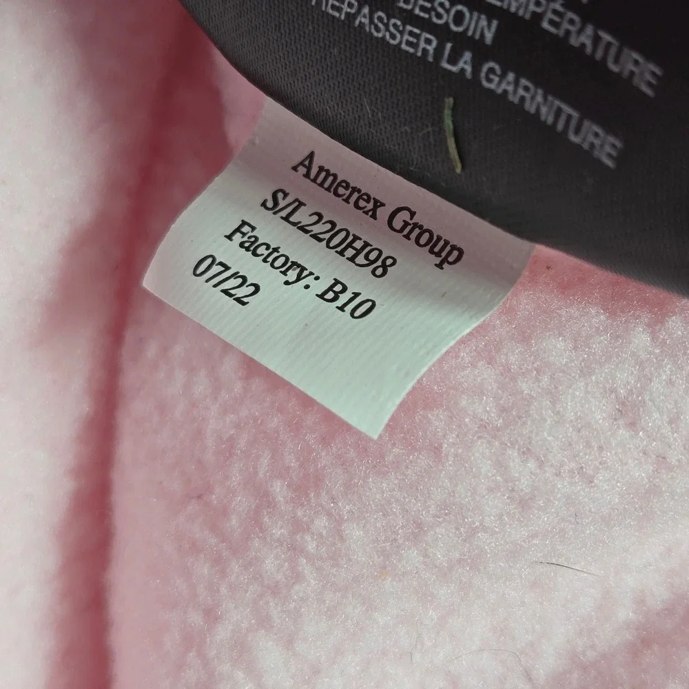 London Fog Puffer Bunting Bag Baby Girls 0-6M White Pink Dog Print Fleece Pram